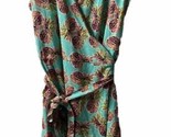 All For Color Womens Medium Green Pineapple Print Knit Wrap Fit &amp; Flare ... - £18.34 GBP