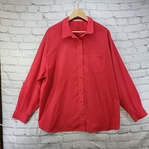 Foxcroft Top Womens Plus 22W Rose Red Button Front Blouse Shirt Career Business  - £15.56 GBP