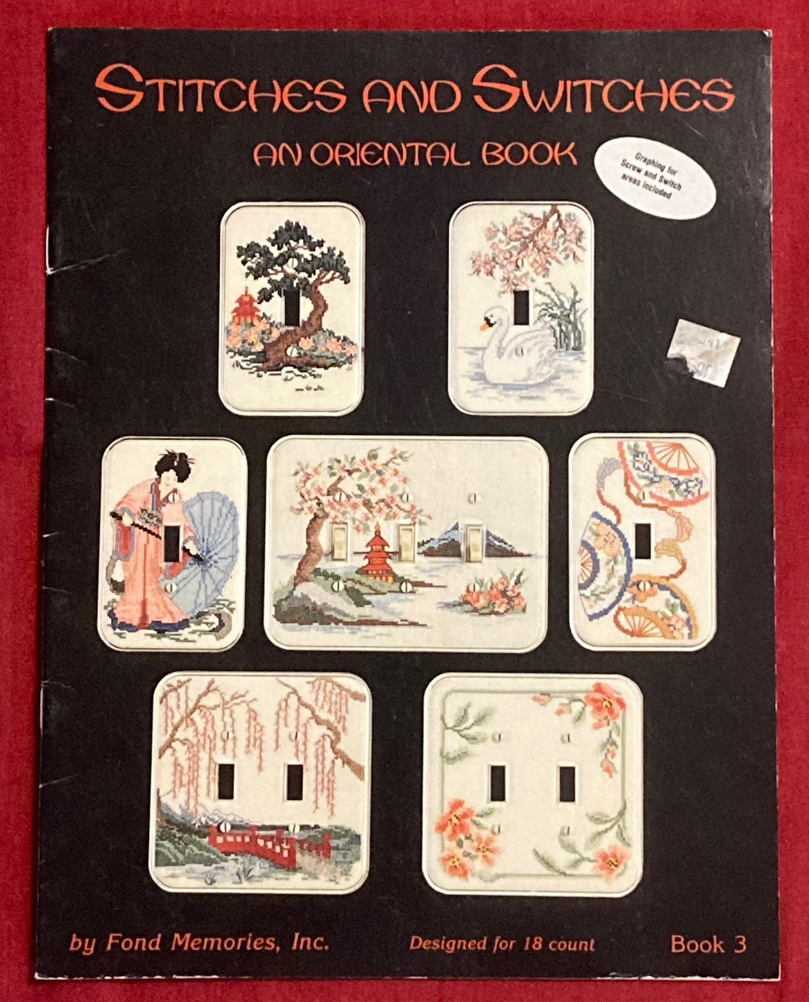 Stitches and Switches Oriental switchplate covers cross stitch book vintage 1988 - $8.00