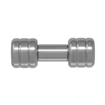 6.3mm (1/4&quot;) gauge Grooved Liberty Bell 316L stainless steel barbell - $24.34