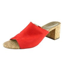 Bandolino Sz 7 M Red Slide Leather Women Sandals Seathra - £15.78 GBP
