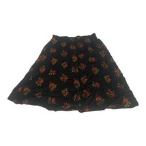 Vintage Why Not? Clothing Co. Floral A-Line Skirt Large Black &amp; Red - $18.50