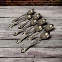 8 Place Oval Soup Spoons Oneida BANCROFT Stainless Glossy USA 6 7/8" Ridged - $44.87