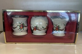 Lenox Holiday Tartan Candle Votives Set Of 3 With Tea Lights Christmas H... - $467.99 MXN