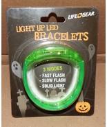 Halloween Life Gear Light Up LED Bracelet Green 3 Modes Be Seen At Night... - $4.49