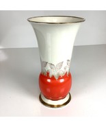 Vtg MCM Echt Tuppack Tiefenfurt Porcelain Orange/White Vase 8.75”H Mid C... - $1,873.92 MXN