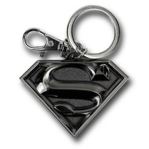Superman Silver Symbol Pewter Keychain Grey - £11.87 GBP