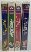 Disney VHS Lot Of 4 x VHS  Vintage Peter Pan Cinderella Snow White Alice... - $19.79