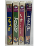 Disney VHS Lot Of 4 x VHS  Vintage Peter Pan Cinderella Snow White Alice... - €16,94 EUR