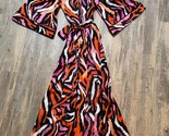 DVF x Target Diane Von Furstenberg Satin Disco Zebra Robe Pink Orange Si... - $19.24