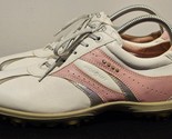 ECCO Hydromax Golf Shoes White Pink Women&#39;s Size 8.5 EURO 9 - $38.69