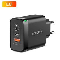 Rocoren 65W GaN USB Type C Charger Quick Charge QC 4.0 PD 3.0 QC4.0 USBC Fast Ch - £45.81 GBP