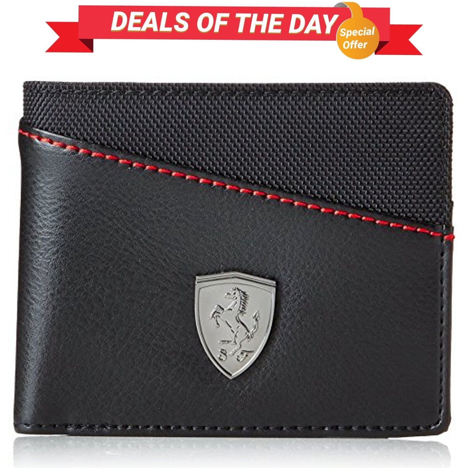 100% Brand New Authentic Puma Ferrari Bifold Leather Men Wallet || Gift || CROSS
