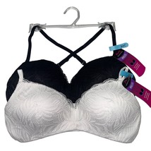 Maidenform Bra Wirefree Lace Overlay Convertible Lift Contour Padded P00458 - £23.64 GBP