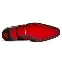 Olivieri Genuine Pirarucu Exotic Lace up Oxford Shoes Red image 4