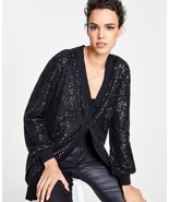 MSRP $120 Inc International Concepts Sequin Cardigan Black Size Small DE... - $81.24 CAD