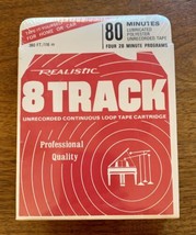 New Blank 8-Track Cart Reslistic 80 Minute Recording Tape Sealed Free Sh... - $16.63
