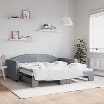 Daybed with Trundle Light Gray 39.4&quot;x74.8&quot; Fabric - £417.17 GBP+