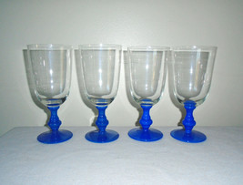 Villeroy Boch Isabelle Blue Iced Tea Glasses Set of Four 1999-2003 Hand ... - $79.20