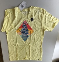 Hurley Mens All Cotton Scrimshaw Graphic Tee in Citron Tint-Small - $19.99