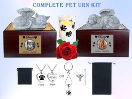 Complete Custom Pet Urn Kit, Engraved Name Plate, Keepsake Urn, Candle 4... - £111.90 GBP