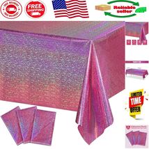 3 Pack of Iridescent Plastic Table Covers for Wedding, Birthday &amp; Holida... - $298.02 MXN