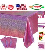 3 Pack of Iridescent Plastic Table Covers for Wedding, Birthday &amp; Holida... - $298.02 MXN
