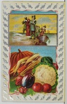 Thanksgiving Wishes Pilgrims Embossed Chester Pa Postcard P13 - £5.55 GBP