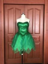 Tinker Bell Anime Comic Cosplay Green Dress Cartoon Fillibeg Robe Party Gown New - £63.86 GBP