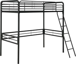 Dhp Simple Metal Loft Bed Frame, Multifunctional, Twin Size, Black - £163.55 GBP