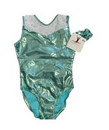 Metallic Stretch Girls Leotard With Scrunchie TumbleWear Size 8/10 Shiny... - $32.91 CAD