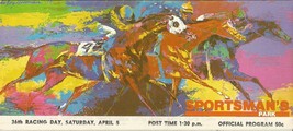 1986 - April 5th - Sportsman&#39;s Park program in MINT Condition - The April Miss - £15.69 GBP