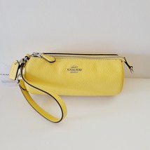 Coach CP474 Leather Nolita Barrel Small Handbag Wristlet Clutch Retro Yellow - $97.27