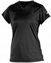 Womens Shirt Worth Black Short Sleeve V-Neck Athletic Tee Shirt-size M - £10.09 GBP