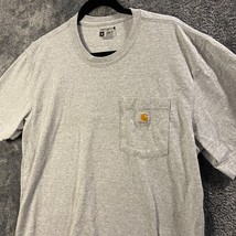 Carhartt Shirt Mens Meidum Grey Loose Fit Work Rugged Crewneck Pocket K87-M - £7.19 GBP