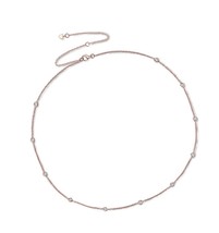 Adjustable Necklace .05CT Diamond By The Yard In Sterling - £205.80 GBP