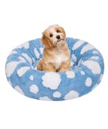 Calming Donut Dog &amp; Cat Bed Small Fluffy Round Washable Gray Non-Slip - $366.29 MXN