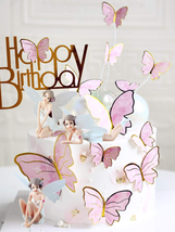 14 PCS Fairy Cake Decoration Fairy Butterfly Party Happy Birthday NEW - £17.52 GBP
