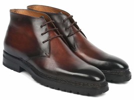 Paul Parkman Mens Shoes Boots Brown Chukka Welted Leather Handmade 8504-BRW - £621.24 GBP