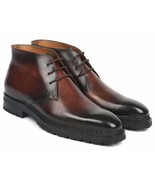 Paul Parkman Mens Shoes Boots Brown Chukka Welted Leather Handmade 8504-BRW - $1,070.32 CAD