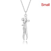 New S925 Sterling silver Couple hugging pendant necklace necklace for wo... - $54.99