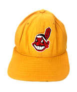 Cleveland Indians Snapback Hat Chief Wahoo New Era Truckers Cap Yellow V... - $711.41 MXN