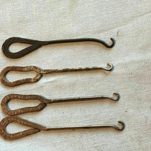 4 Antique Button Hooks Victorian Metal Marked Shoes Boots Zipper Pull - £24.10 GBP