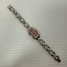 Fossil F2 ES-9473 watch vintage woman’s Watch cross Design pink stripes - $12.92