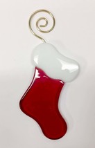 Christmas Stocking Fused Glass Ornament - £20.45 GBP
