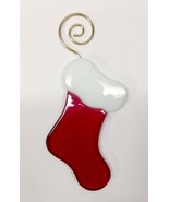 Christmas Stocking Fused Glass Ornament - $26.00
