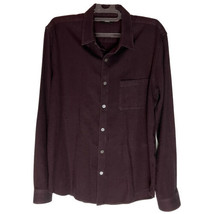 Theory Men Rammy Soft Twill Shirt Chianti Burgundy Red Size L - £19.83 GBP