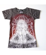 Antilife Ganesha Elephant Animal T Shirt Namaste Yoga Grey Red Size Small - £7.18 GBP