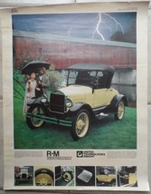 1926 Ford Roadster Model T United Technologie Inmont Vintage 1982 Poster... - £38.76 GBP