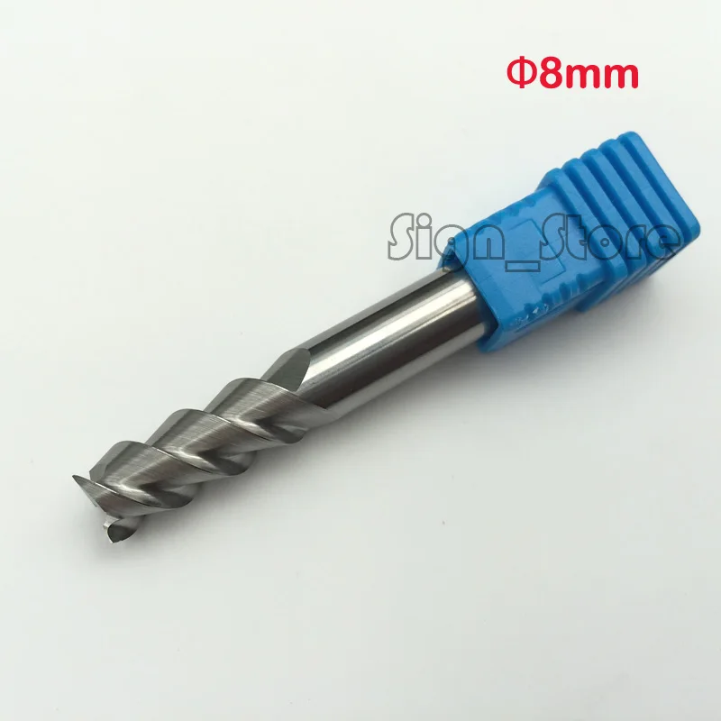 2pcs High Quality HRC55 Extended Milling Cutter 8mm 3 Flute HSS &amp; Alumin... - £60.52 GBP